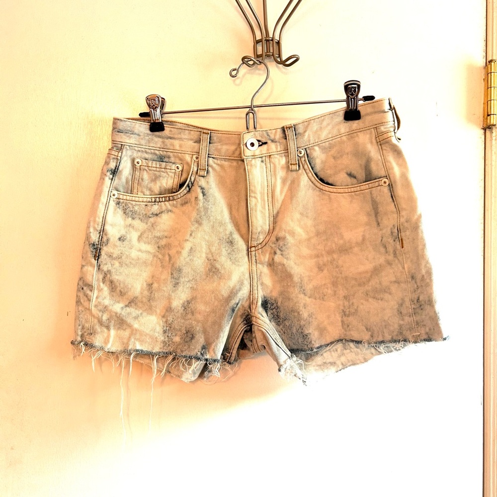 rag & bone Blue Distressed Jean Shorts